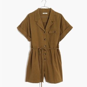 Madewell Belted Safari Romper Olive - Pre Loved